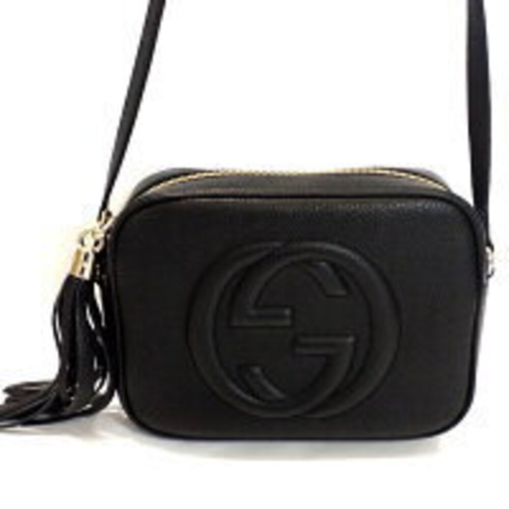 Gucci Interlocking GG Soho Disco Bag Shoulder Leather Black